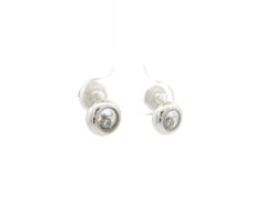 Chopard 18k White Gold Happy Diamond Floating Round Stud Earrings