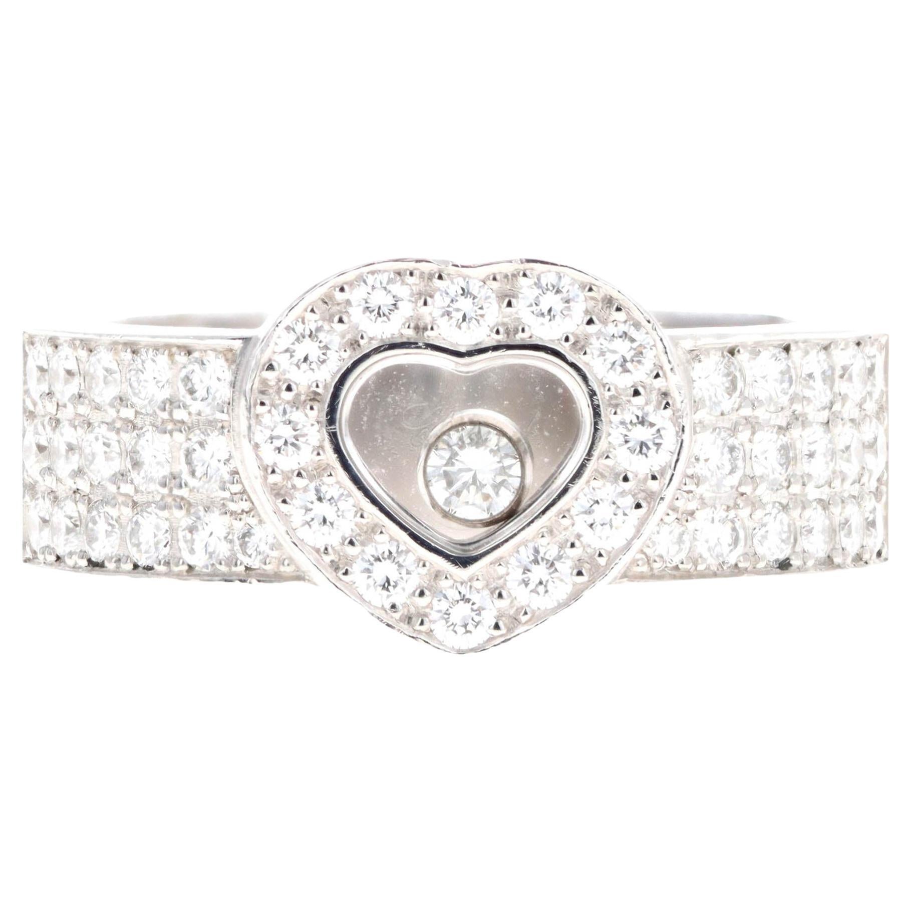 Chopard 18K White Gold Happy Diamonds Heart Ring