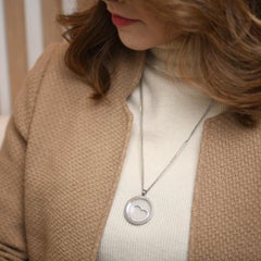 Chopard 18K Weißgold Happy Spirit Diamant-Herz-Anhänger Halskette