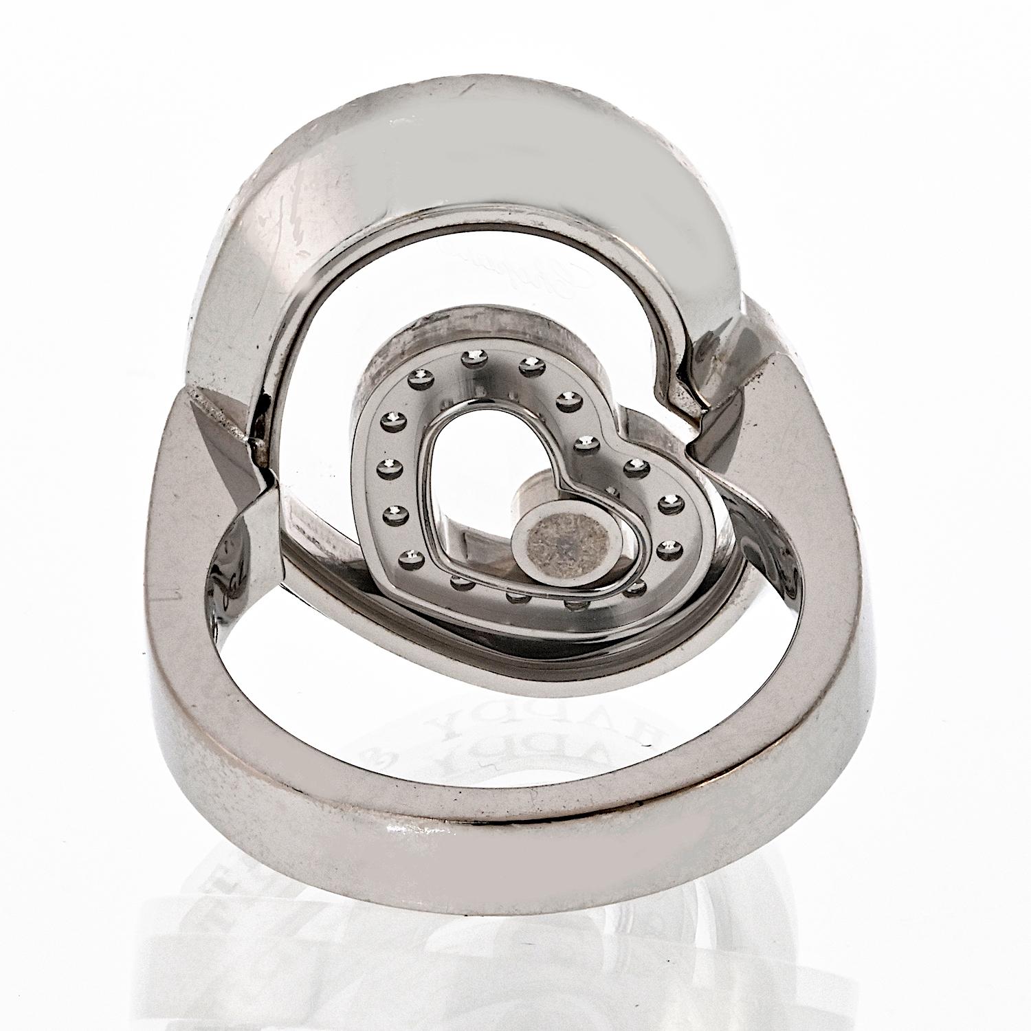 Chopard Schwebender Ring aus 18 Karat Weißgold Happy Spirit Heart Diamant im Zustand „Hervorragend“ im Angebot in New York, NY