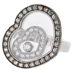 Chopard Anillo Flotante Diamante Corazón Espíritu Feliz Oro Blanco 18K
