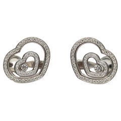 Chopard Pendientes Corazón Espíritu Feliz Oro Blanco 18K