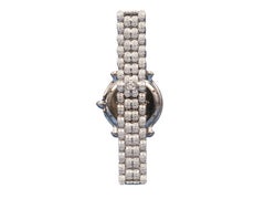 Chopard 18k Weißgold Happy Sport 26mm Damen-Diamant-Quarz-Armbanduhr
