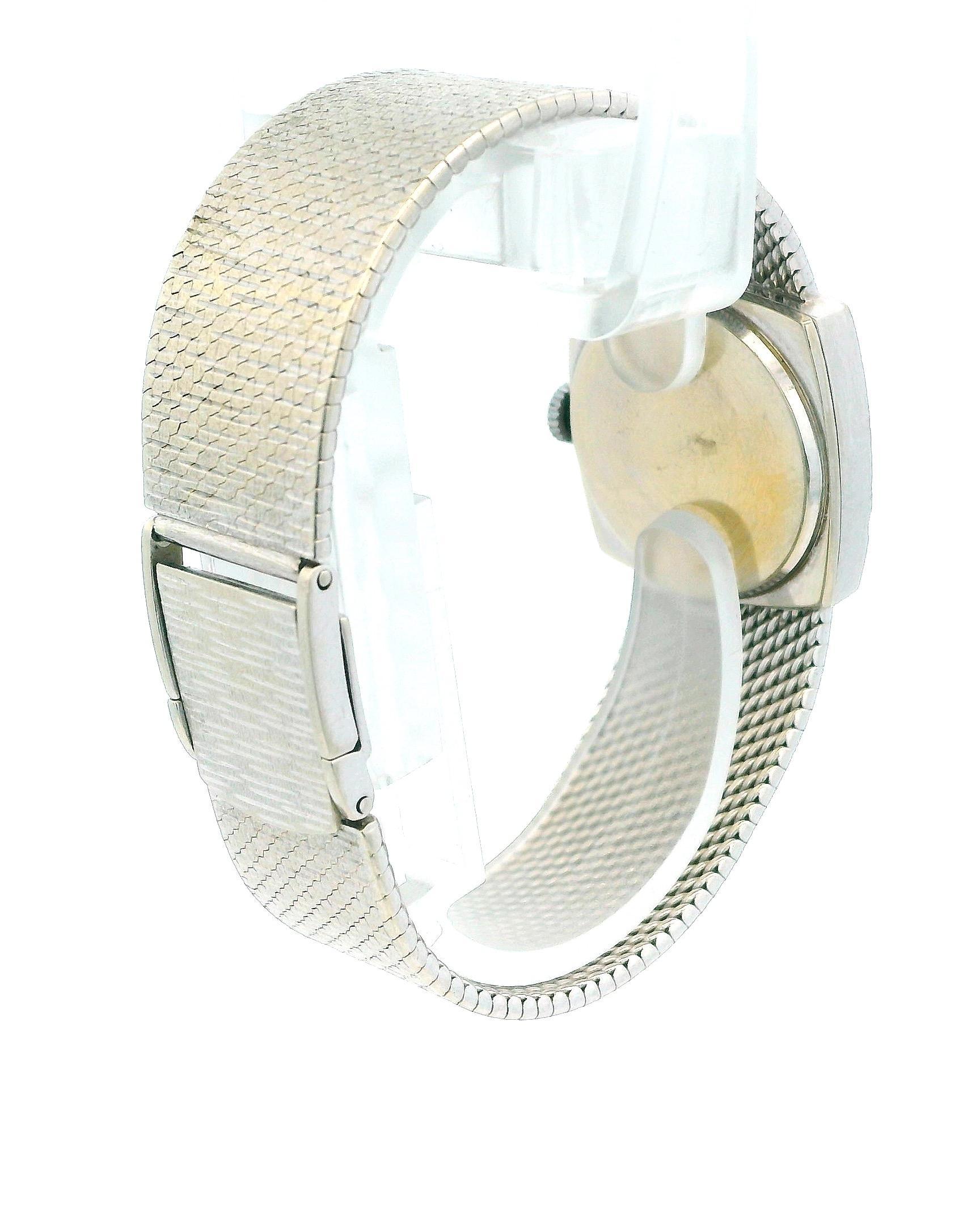 Chopard Oro Blanco 18K Esfera Lapislázuli Malla Pulsera S+F Singature de Aubert Frères en venta 1