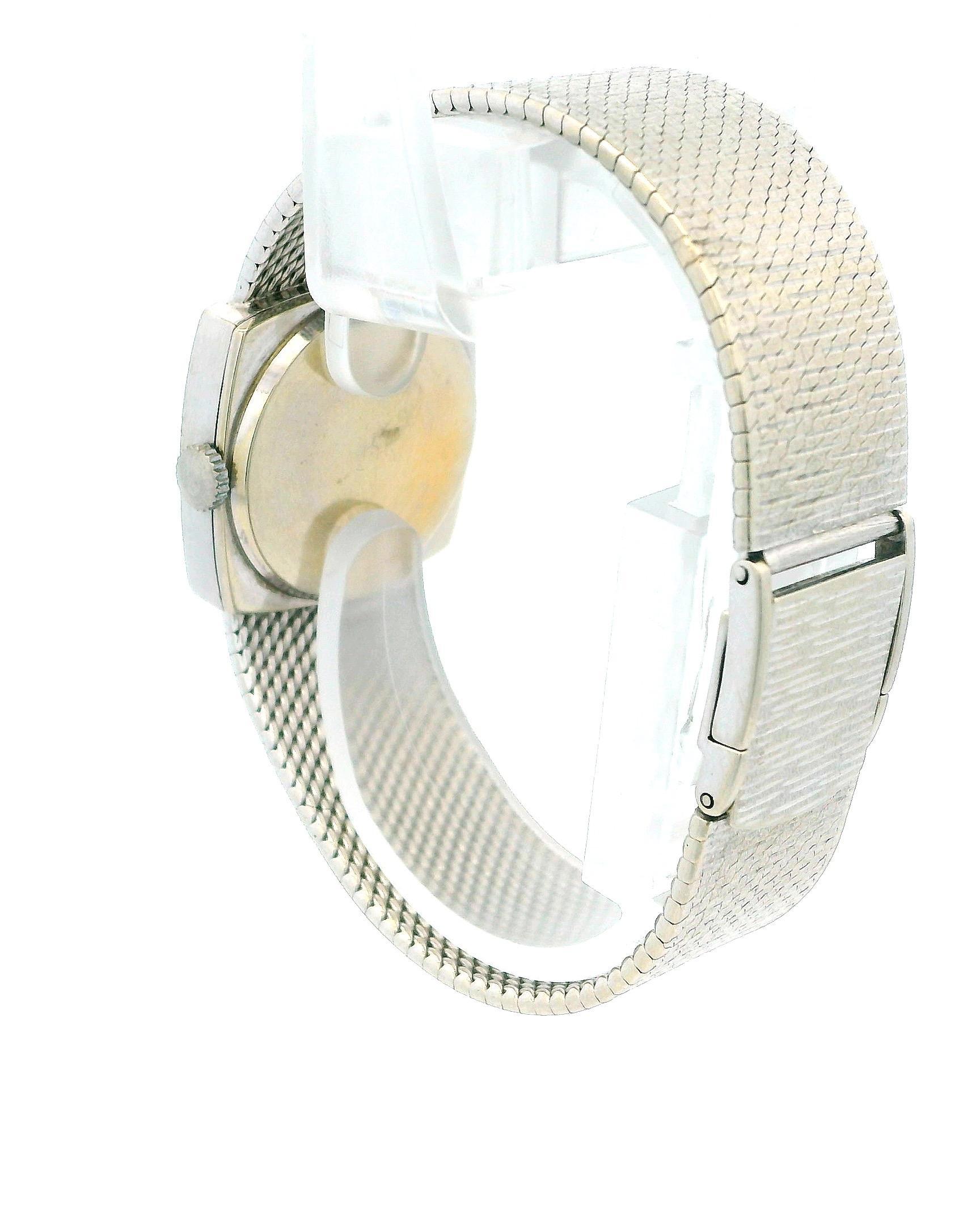 Chopard Oro Blanco 18K Esfera Lapislázuli Malla Pulsera S+F Singature de Aubert Frères en venta 3