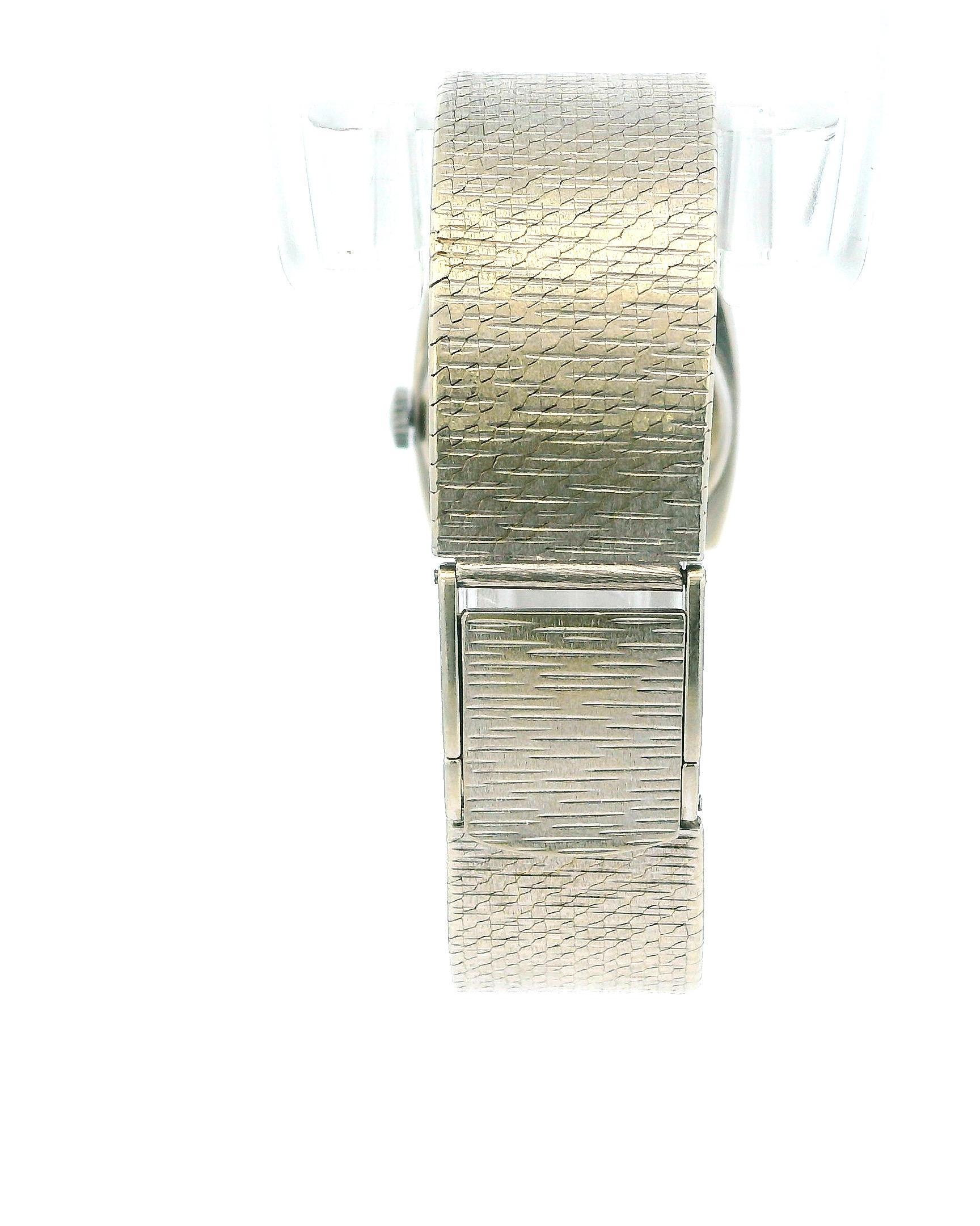 Chopard Oro Blanco 18K Esfera Lapislázuli Malla Pulsera S+F Singature de Aubert Frères en venta 4