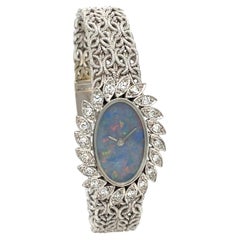 Vintage Chopard 18k White Gold Opal and Diamond Lady’s Watch