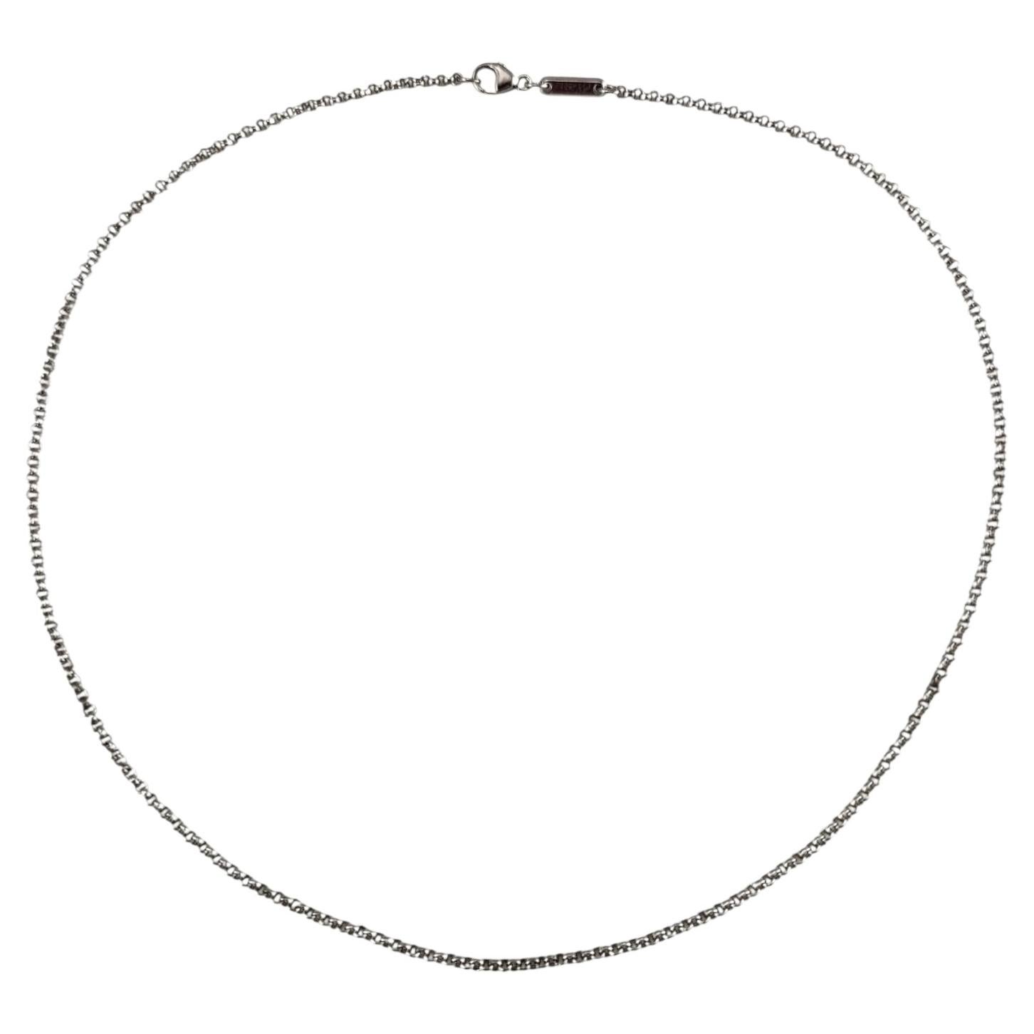 Chopard 18K White Gold Rolo Link Chain Necklace 16" #25043