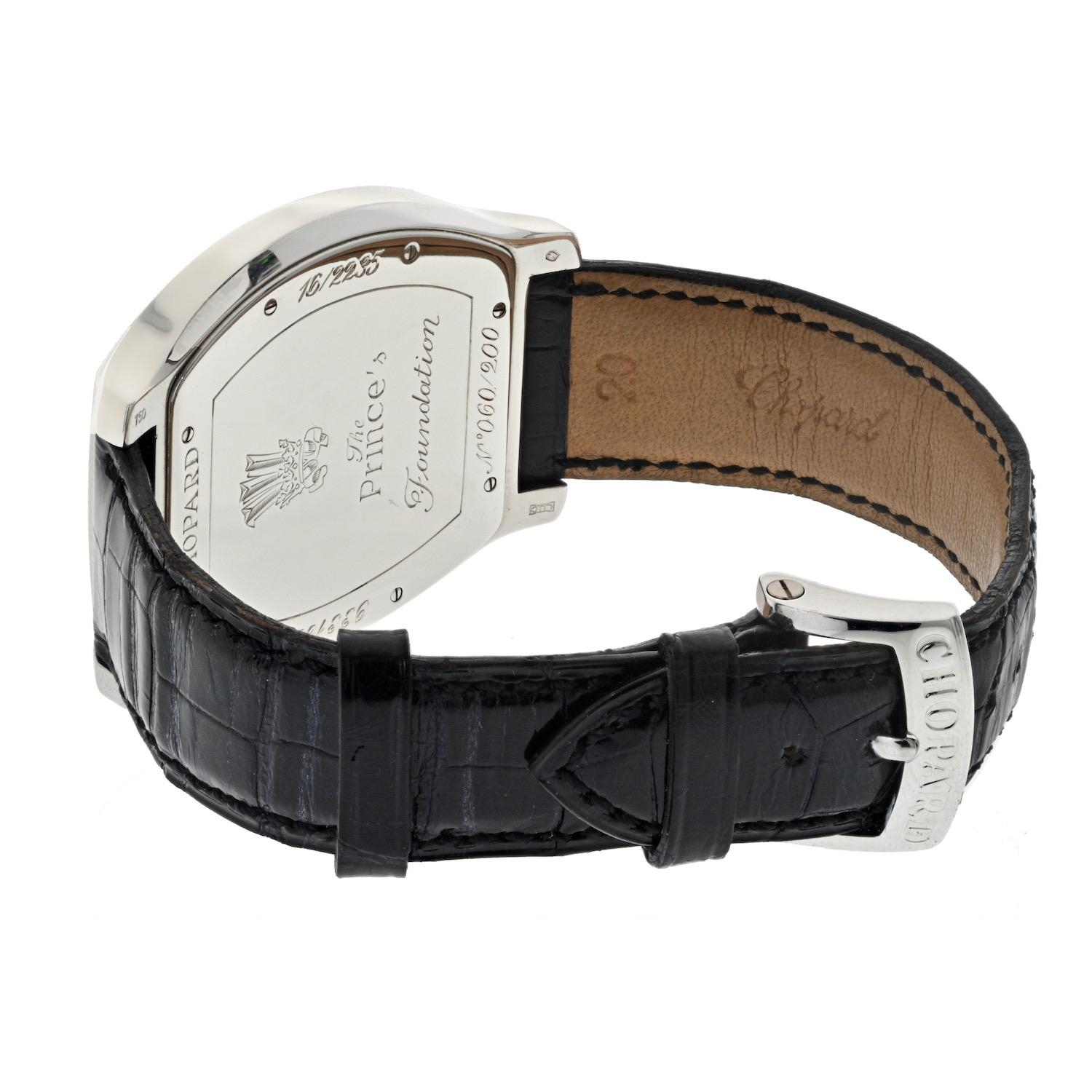 Chopard 18K Yellow Gold 16/2235 The Prince's Foundation Mens Watch In Excellent Condition For Sale In New York, NY