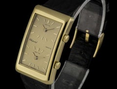 Chopard Montre champagne en or jaune 18 carats avec cadran à double fuseaux horaires pour hommes 2087