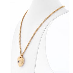 Chopard 18K Yellow Gold Diamond and Sapphire Heart on a Chain Necklace