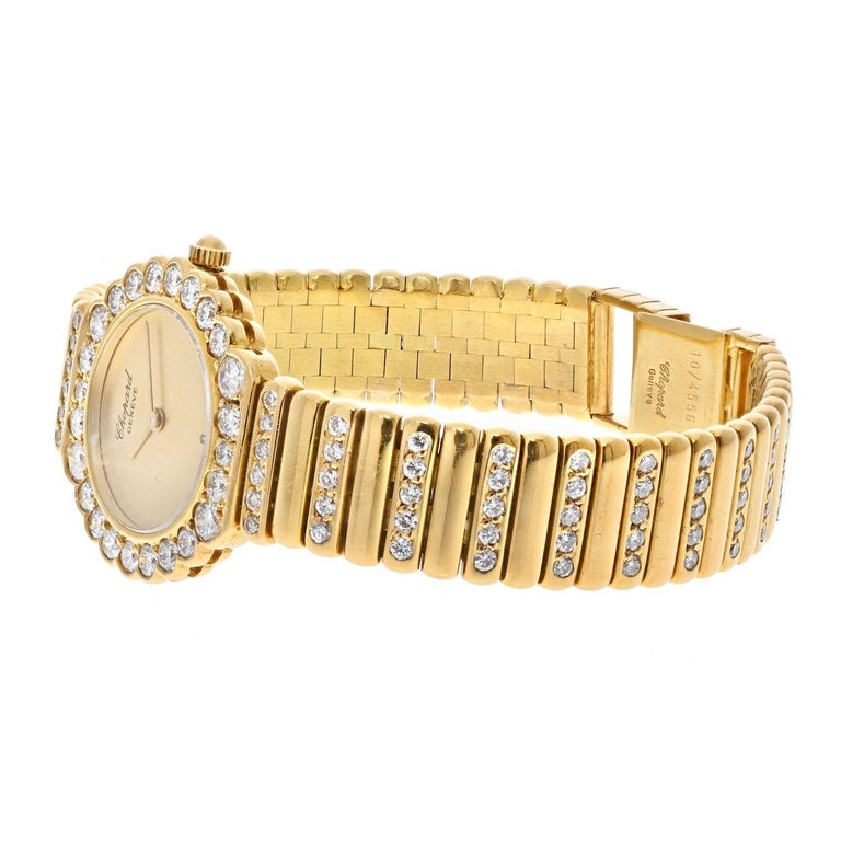 Chopard 18K Yellow Gold Diamond Bezel Vintage Cocktail Ladies ...
