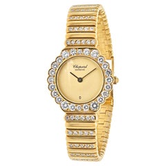 Chopard 18K Yellow Gold Diamond Bezel Vintage Cocktail Ladies Wristwatch