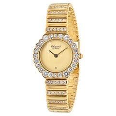 Vintage Cocktail Damen-Armbanduhr von Chopard, 18 Karat Gelbgold Diamant-Lünette