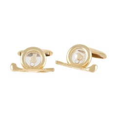 Chopard Boutons de manchette de golf en or jaune 18 carats et diamants