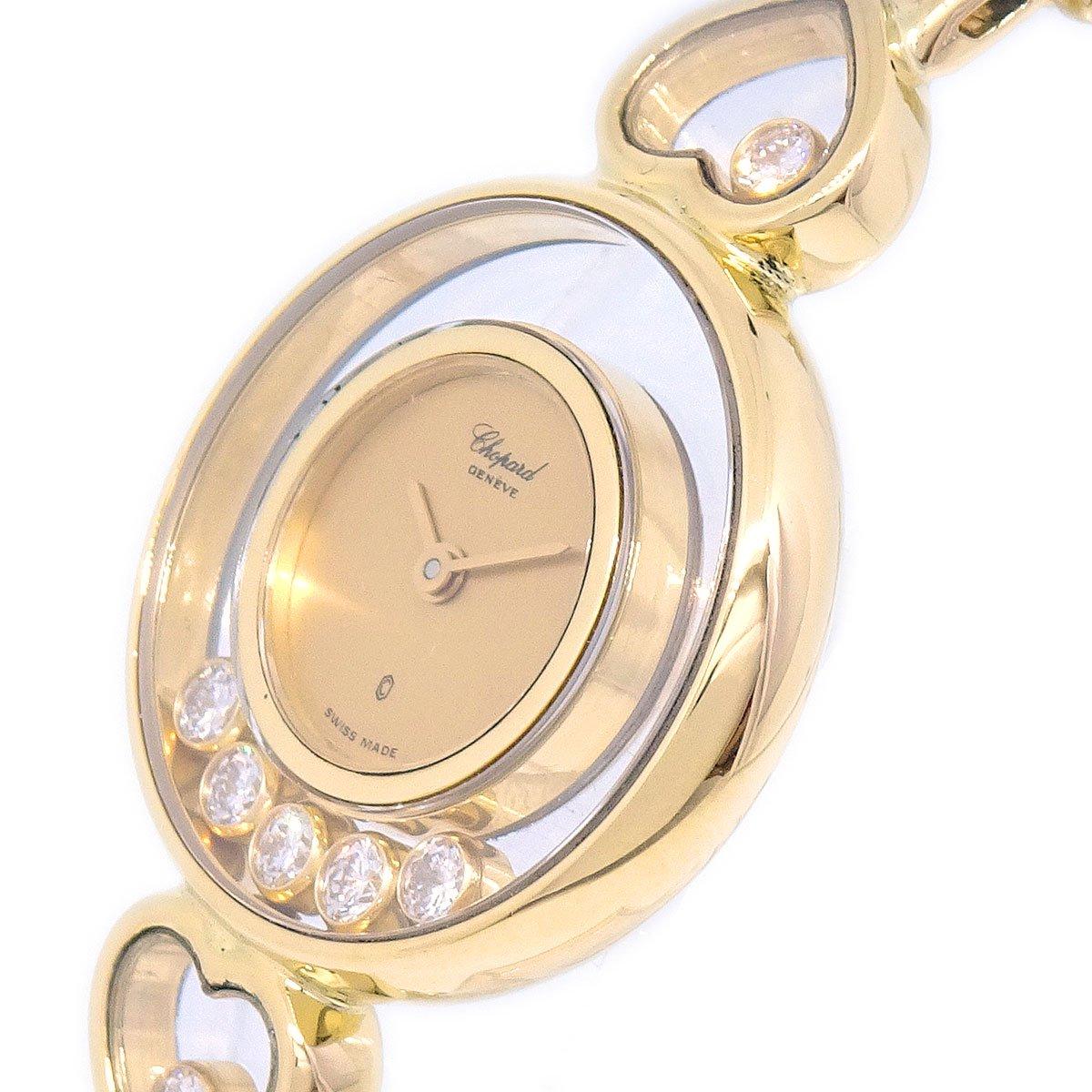 CHOPARD 18K Yellow Gold Diamond Happy Heart Women's Evening Wrist Watch In Good Condition In Chicago, IL