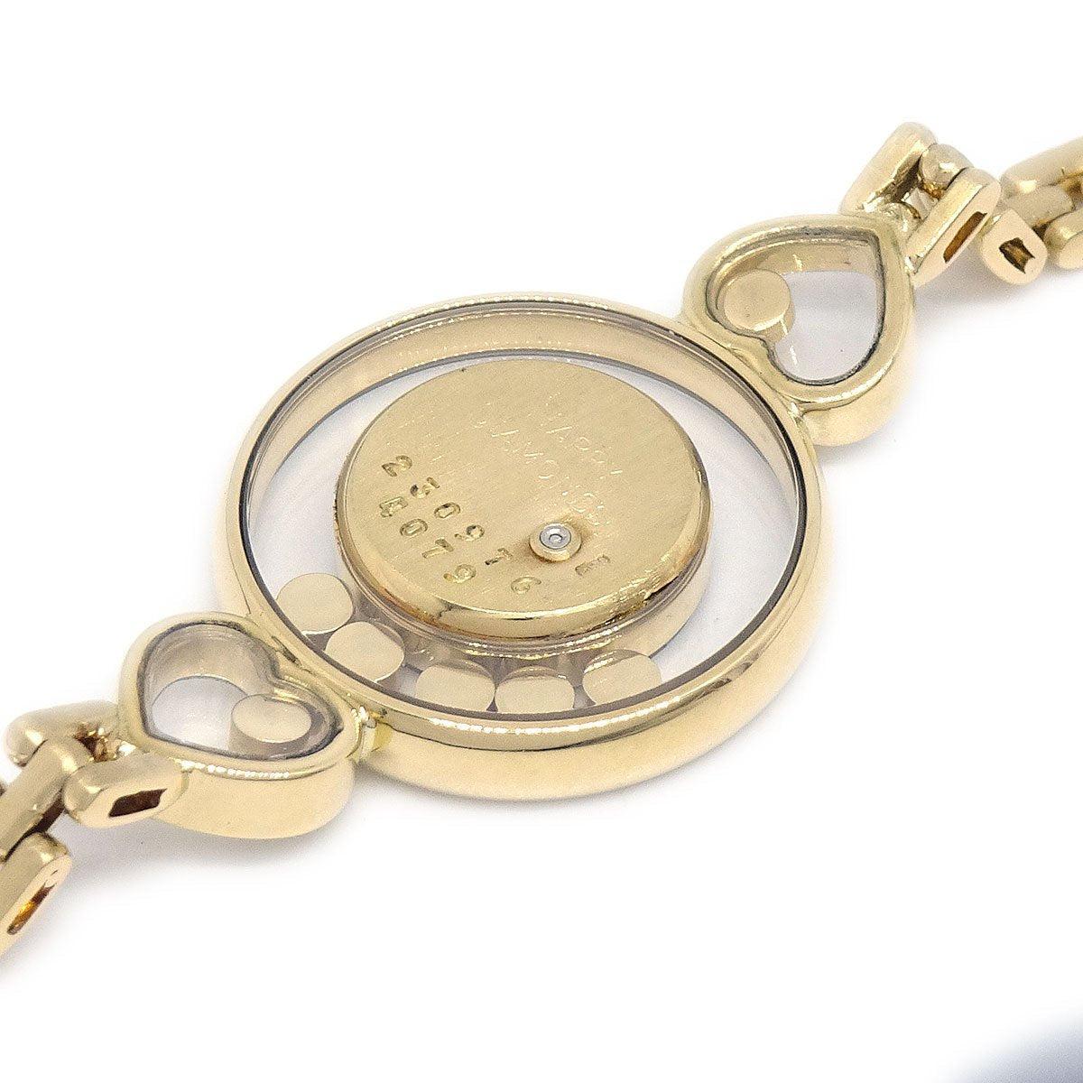 CHOPARD 18K Yellow Gold Diamond Happy Heart Women's Evening Wrist Watch 4
