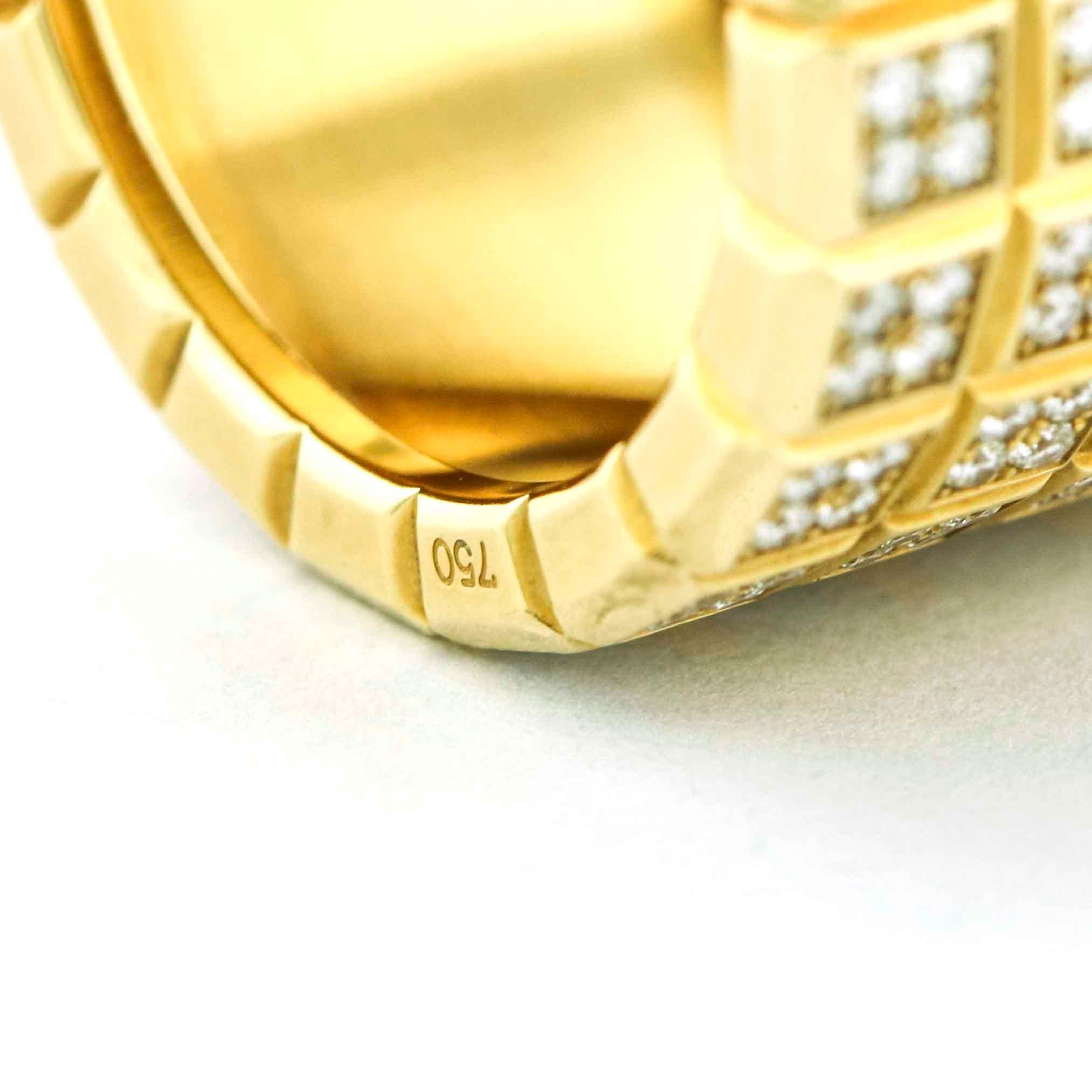 Round Cut Chopard 18 Karat Yellow Gold Diamond Ice Cube Band Ring For Sale