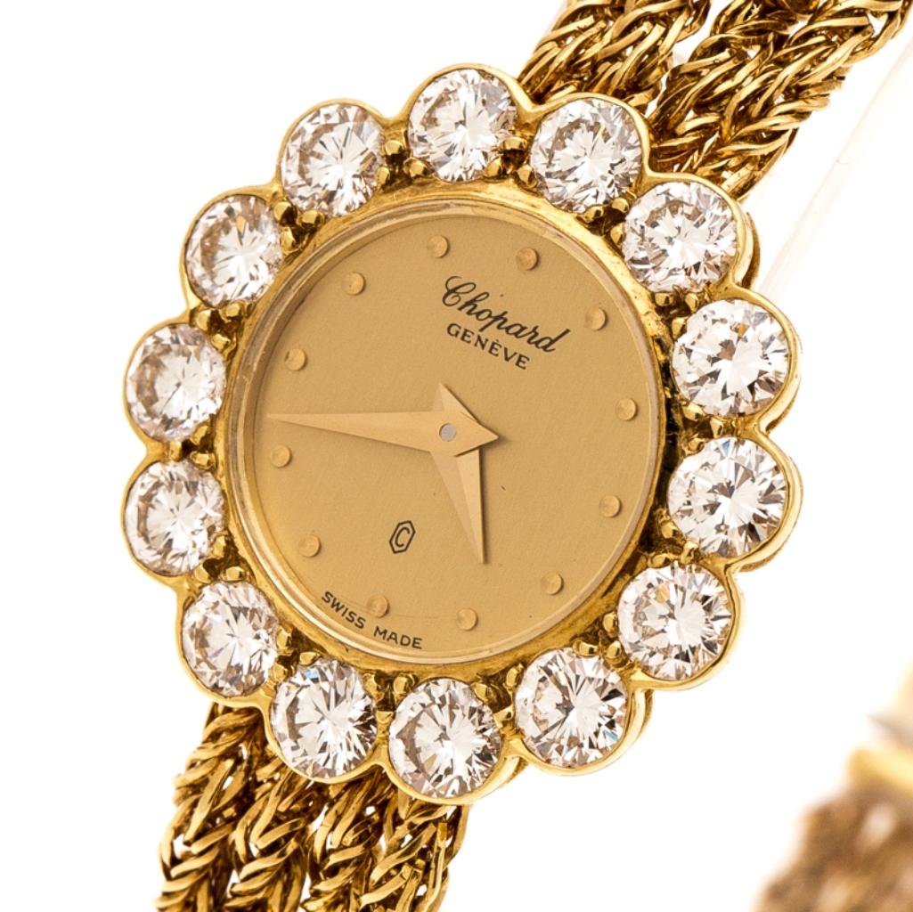 Chopard 18K Yellow Gold Diamonds Classic 104038 Women's Wristwatch 19 mm 1