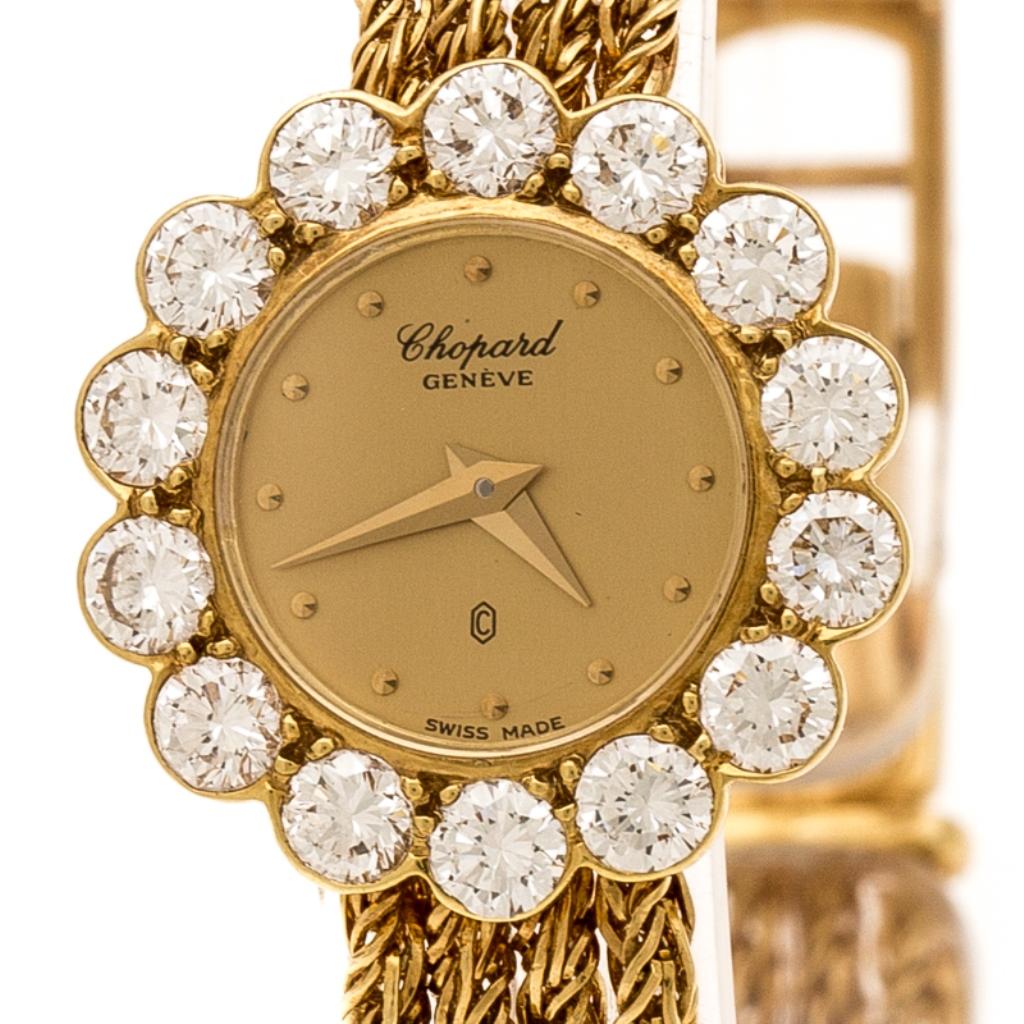Chopard 18K Yellow Gold Diamonds Classic 104038 Women's Wristwatch 19 mm 2