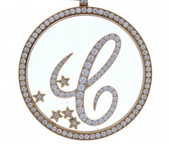 Chopard 18 Karat Yellow Gold Happy Diamond C-Pendant Rope Necklace 36g