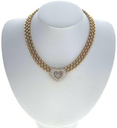 Chopard 18k Yellow Gold Happy Diamond Heart Chocker Necklace 2.59 Cts. 117.5g