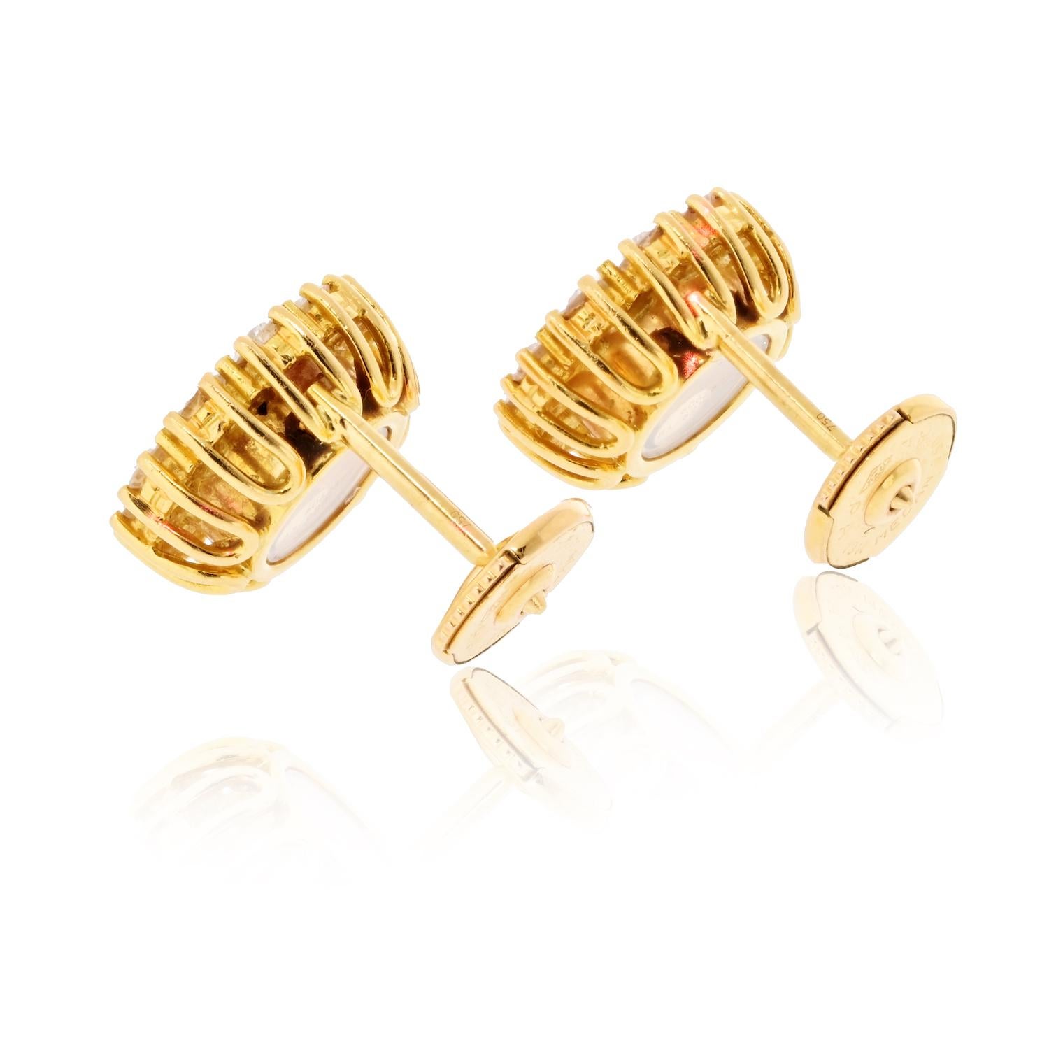 Round Cut Chopard 18K Yellow Gold Happy Diamond Round 1.20cttw Stud Earrings For Sale
