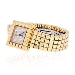 Chopard 18 Karat Yellow Gold Ice Cube Square Diamond Dial Watch