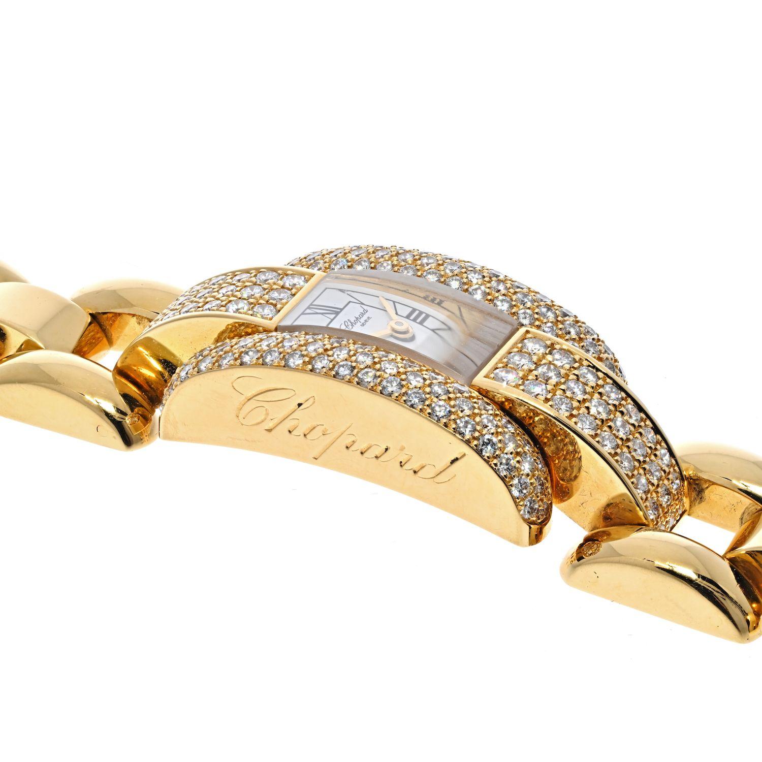 Chopard 18 Karat Gelbgold La Strada Diamant-Damenuhr (Moderne) im Angebot