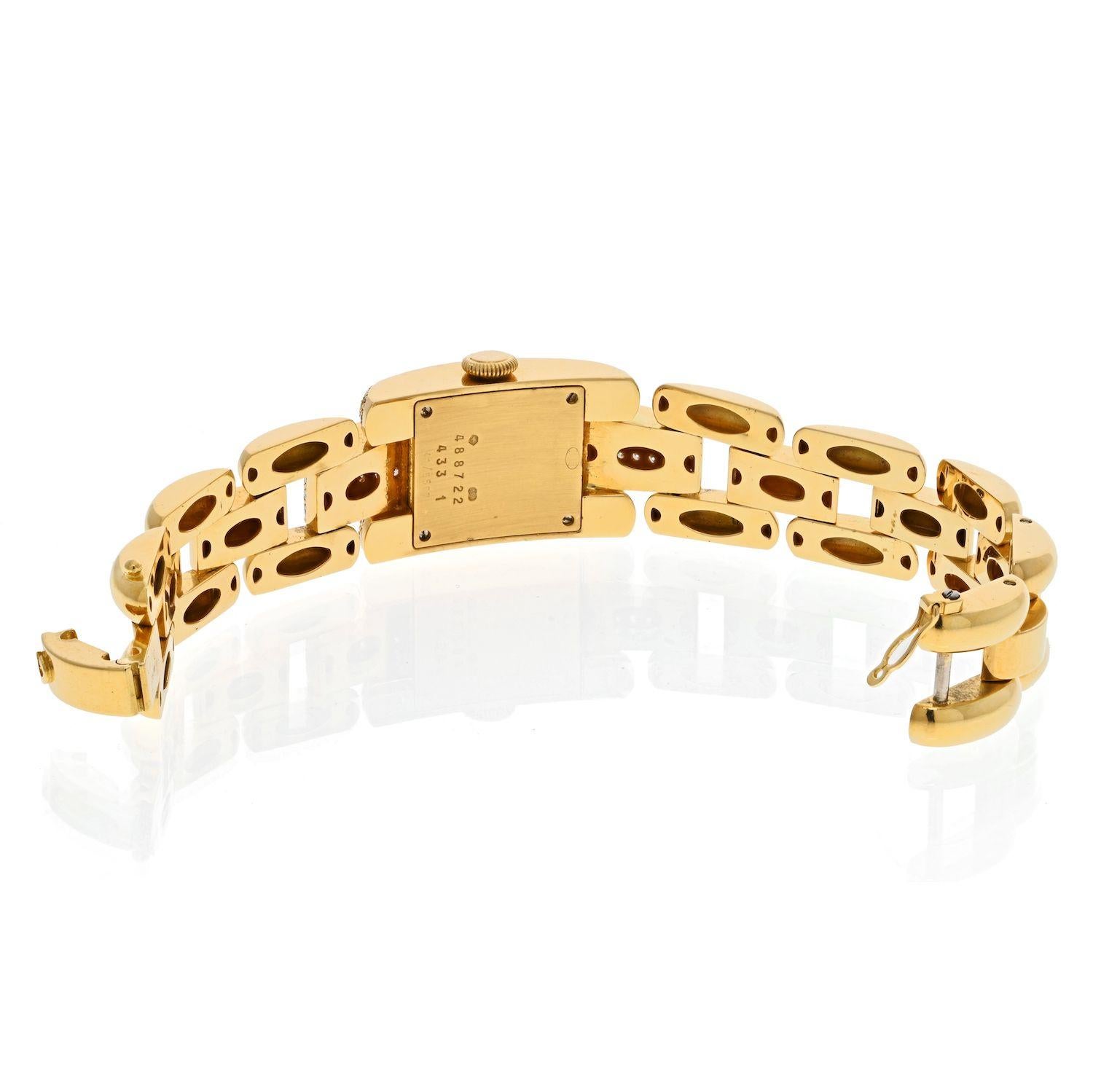 Round Cut Chopard 18K Yellow Gold La Strada Diamond Ladies Watch For Sale