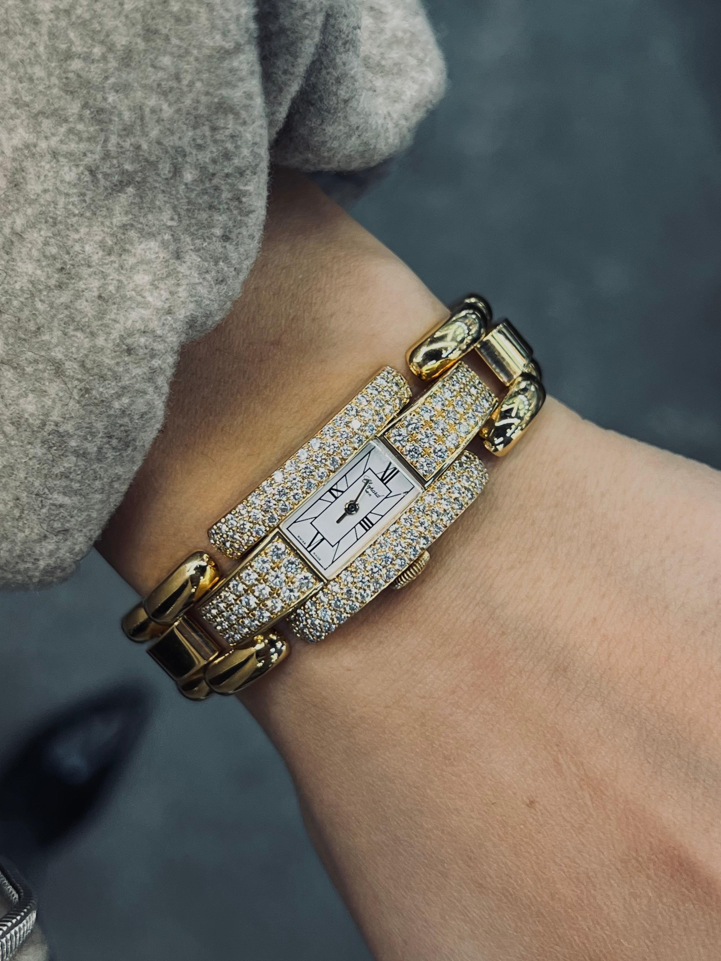 Women's Chopard 18K Yellow Gold La Strada Diamond Ladies Watch For Sale