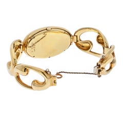 Chopard 18K Gelbgold Damen Oval Offene Gliederarmband Armbanduhr