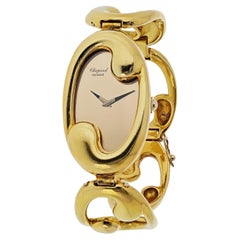 Chopard 18K Yellow Gold Ladies Oval Open Link Bracelet Wrist Watch