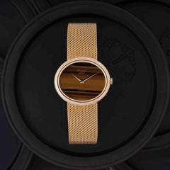 Chopard 18k Yellow Gold Model 2046 Tiger's Eye Dial Automatic Movement Papers