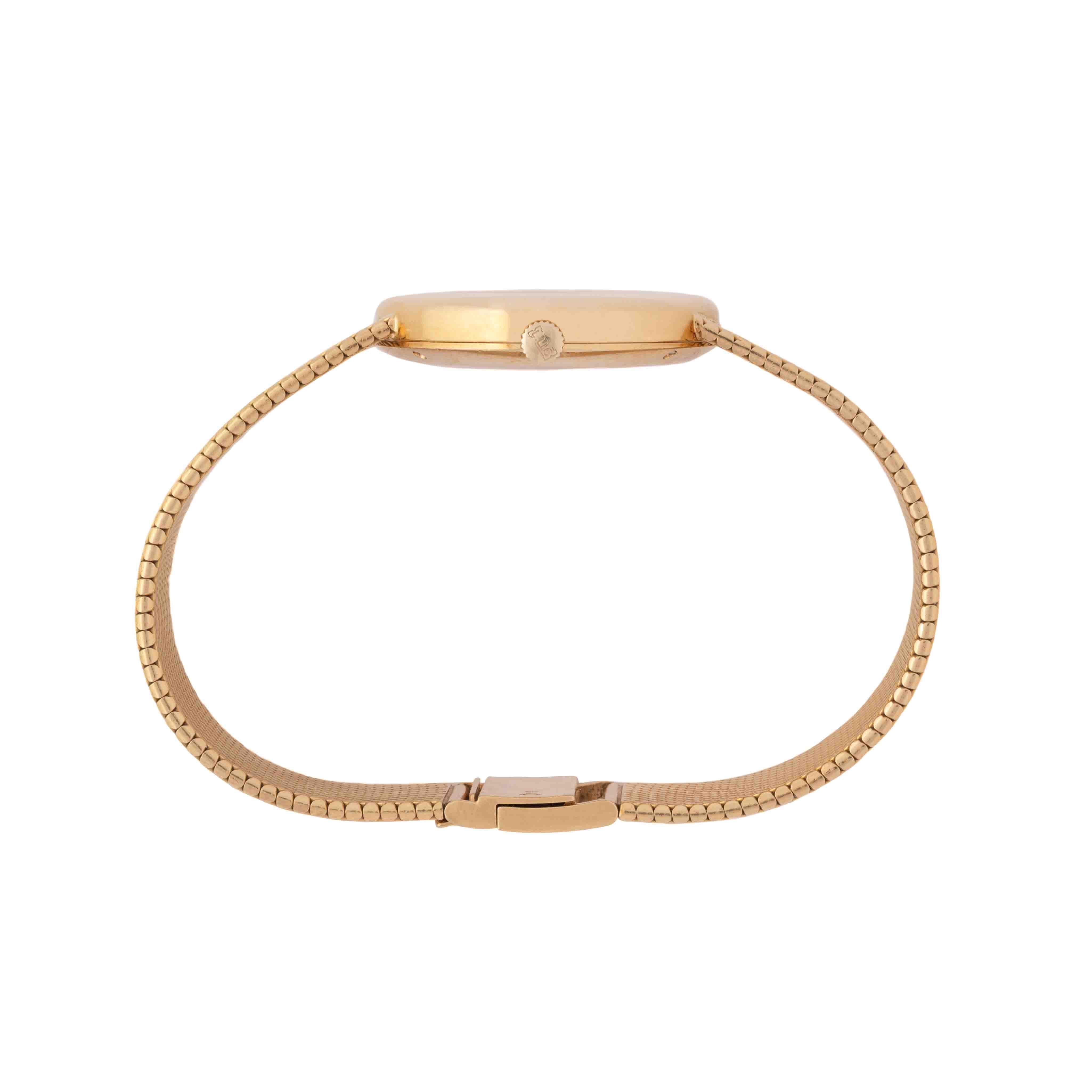 Oval Cut Chopard 18k Yellow Gold Model 2046 Tiger's Eye Dial Automatic Movement Papers For Sale