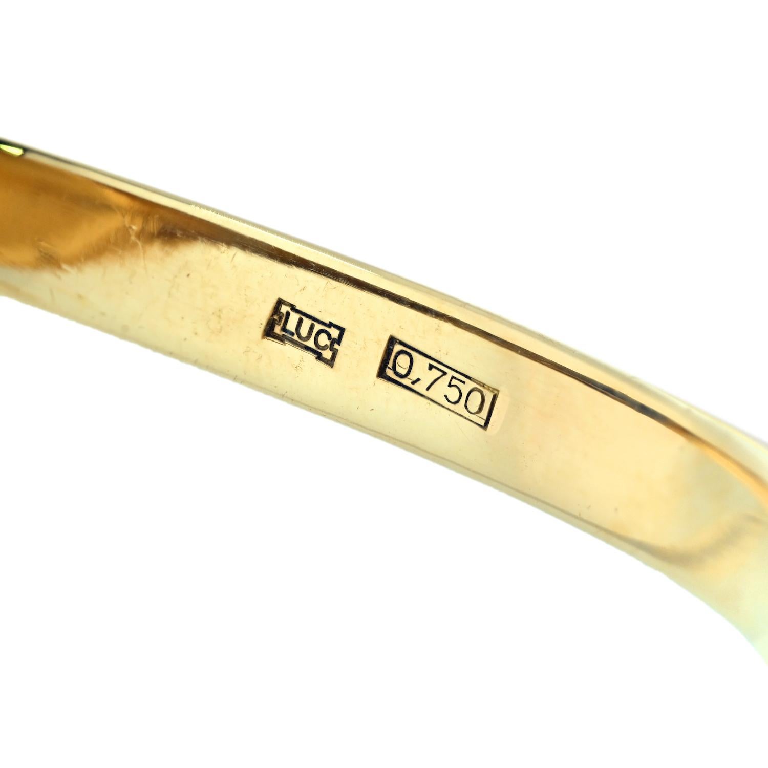 Chopard 18 Karat Gelbgold gedrehter Armreif 1970er Jahre Oval Zifferblatt Ref. 5053 Uhr 1