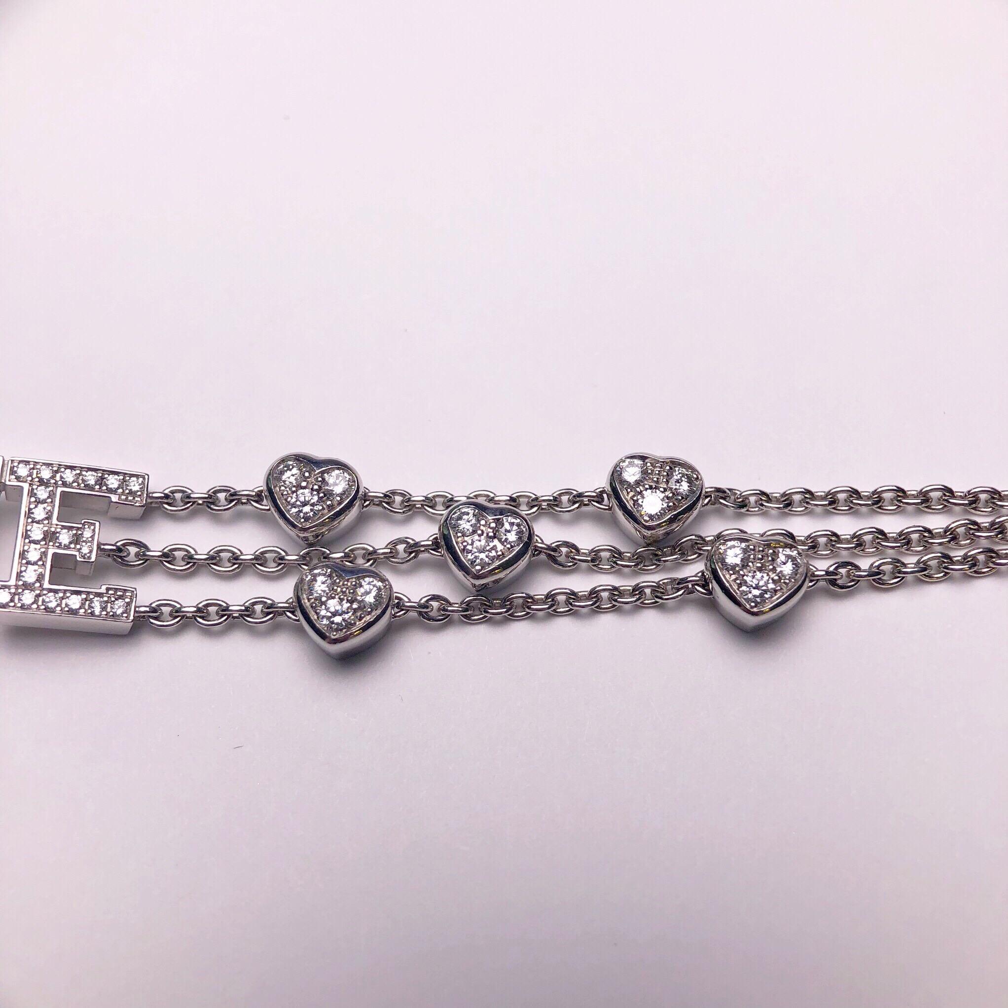 Chopard 18 Karat White Gold and 1.54 Carat, Diamond Love Bracelet In New Condition In New York, NY