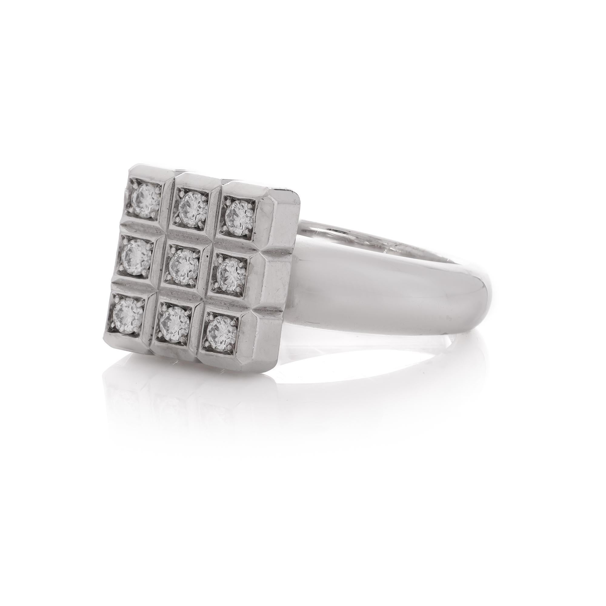 Chopard 18kt white gold diamond ring from the Ice Cube collection  For Sale 4