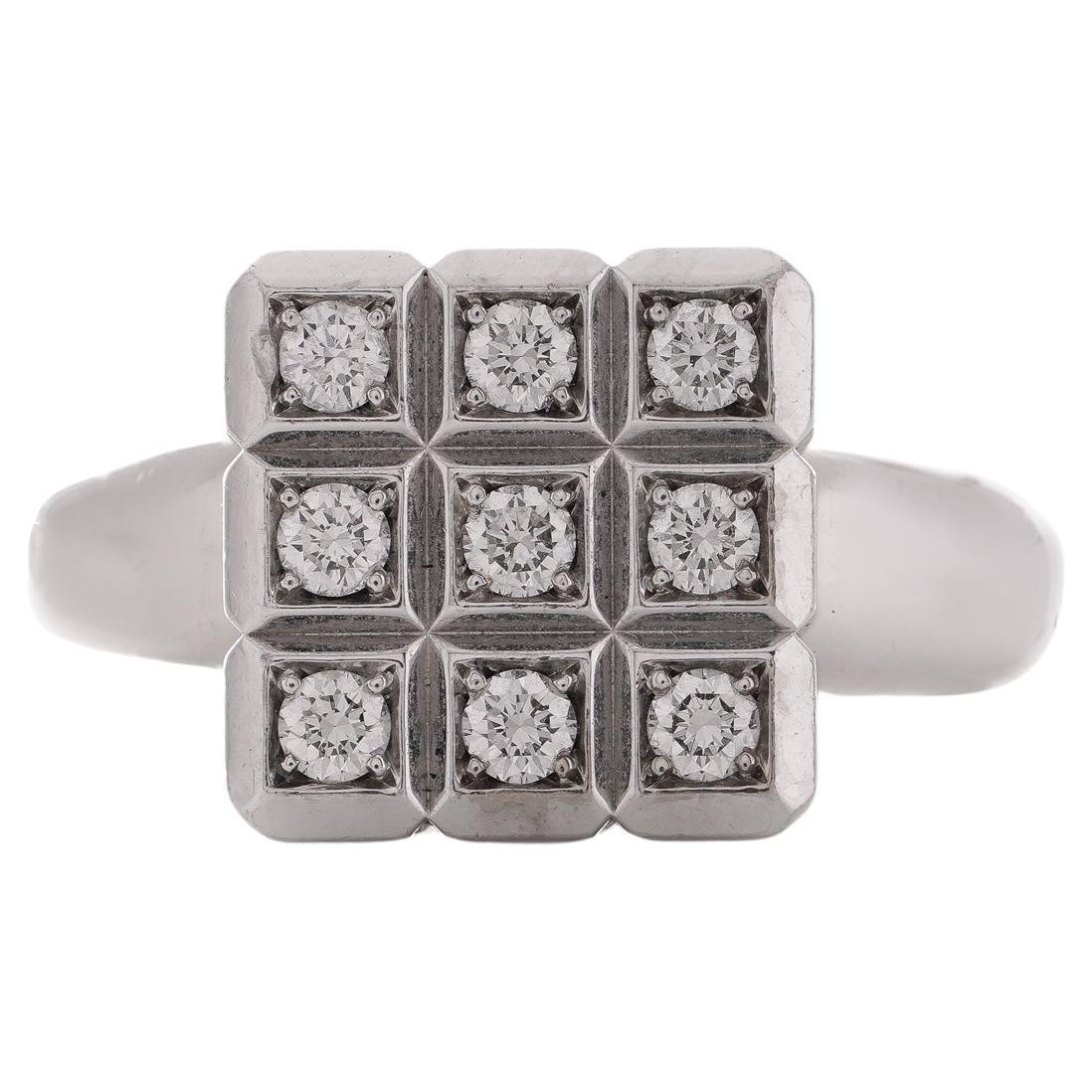 Chopard 18kt white gold diamond ring from the Ice Cube collection  For Sale
