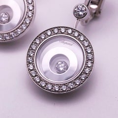 Chopard Pendientes Péndulo Oro Blanco 18 Kilates Happy Spirit 1,34 Quilates, Diamantes