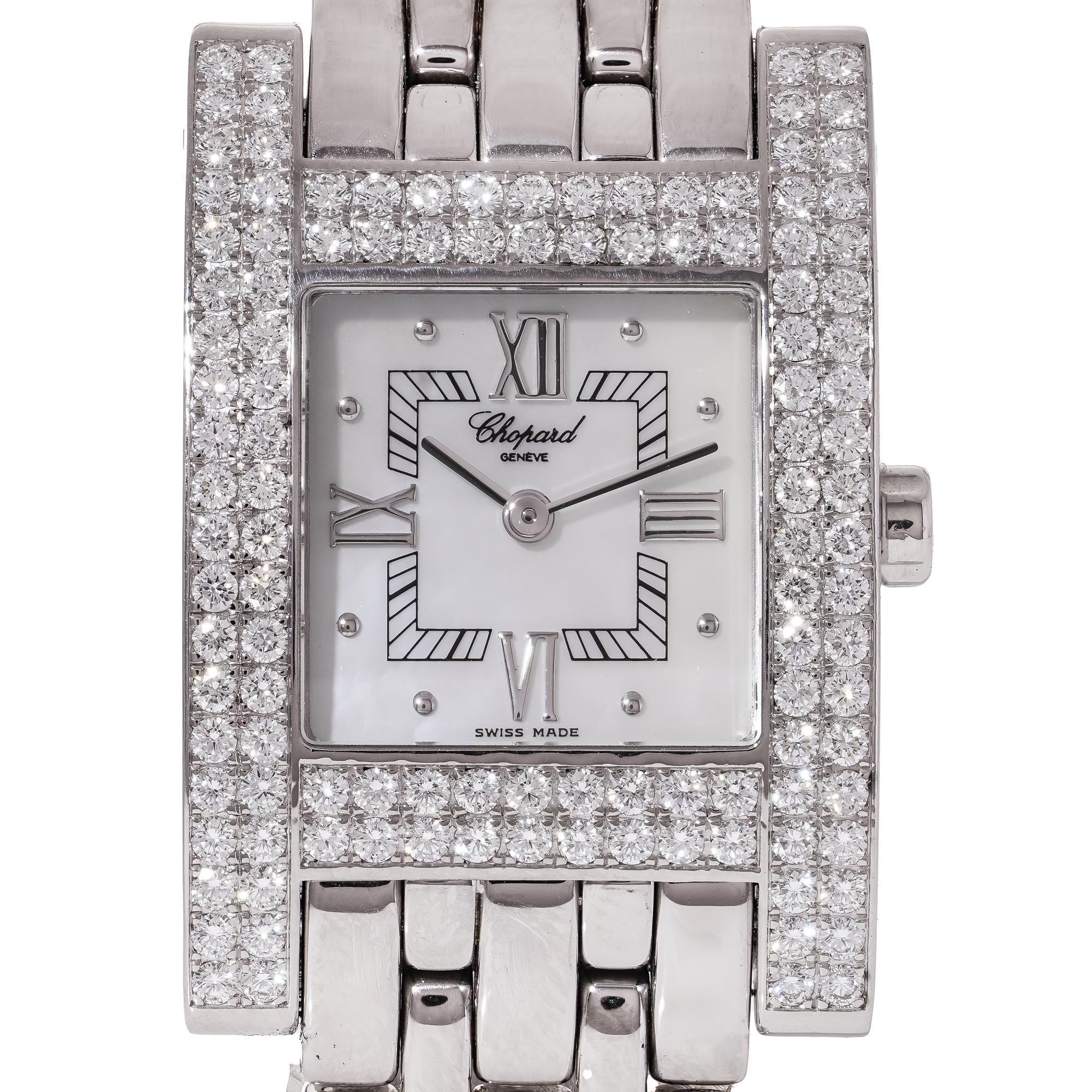 Chopard 18kt. white gold Quartz ladies' wristwatch with BOX and PAPERS In Good Condition For Sale In Braintree, GB