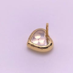 Chopard 18 Karat Gold Happy Diamond Heart Earrings with 3 Floating Diamonds