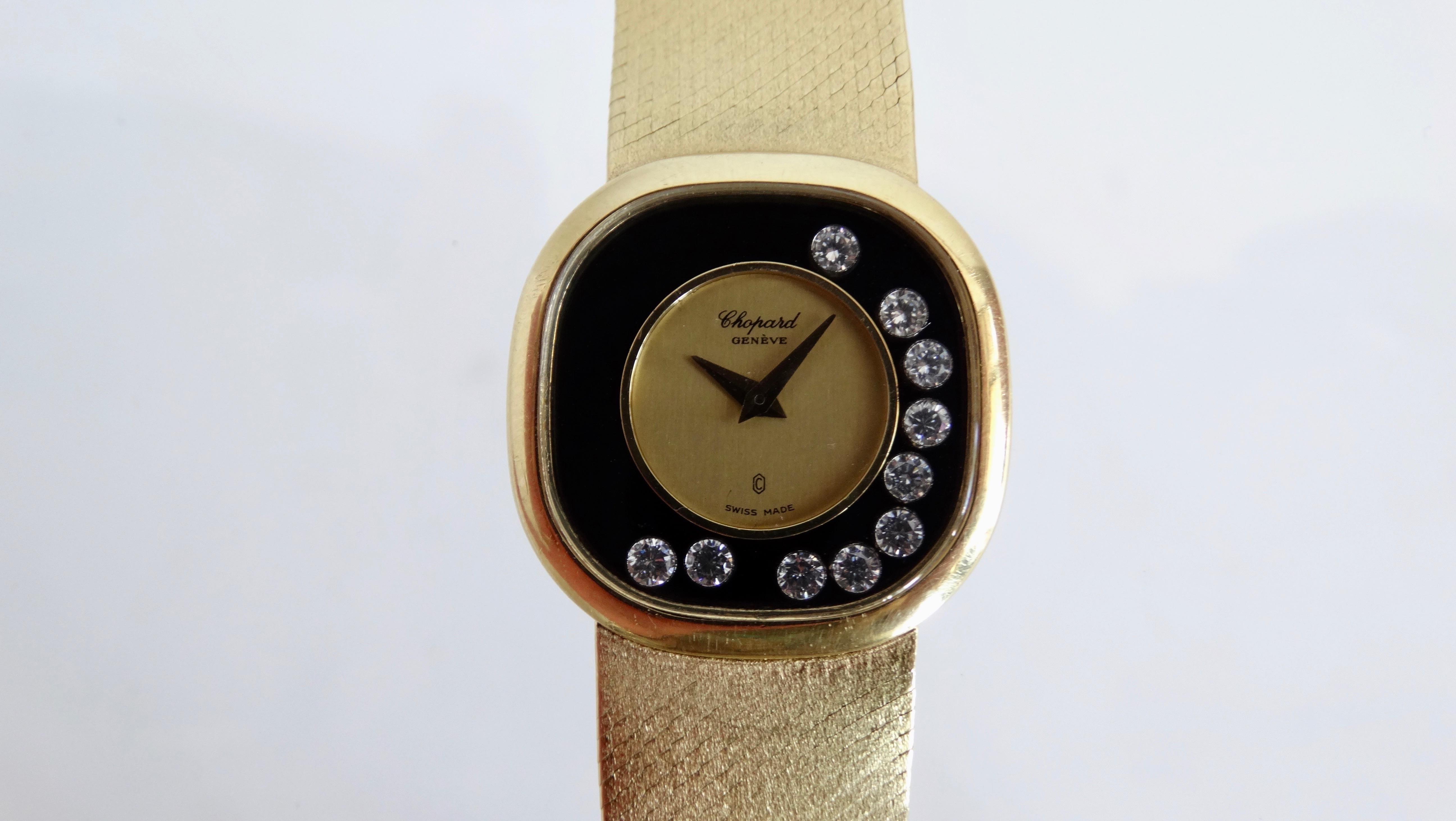 Women's or Men's Chopard Happy Diamonds 18K Yellow Gold Watch