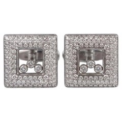 Chopard 2 Carat Diamond Happy Diamond Square Clip-on Earrings in 18k White Gold