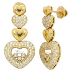 Chopard „Happy Diamonds“ Herz-Ohrhänger mit 2-Karat-Diamanten aus 18-karätigem Gelbgold