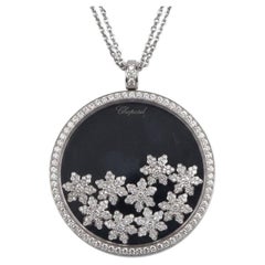 Chopard 2 Carat Diamond Happy Snowflakes Pendant Necklace in 18k White Gold