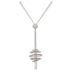 Chopard Halskette mit 2-Karat-Diamant-Pavé-Kugelanhänger und Kette aus 18-karätigem Weißgold