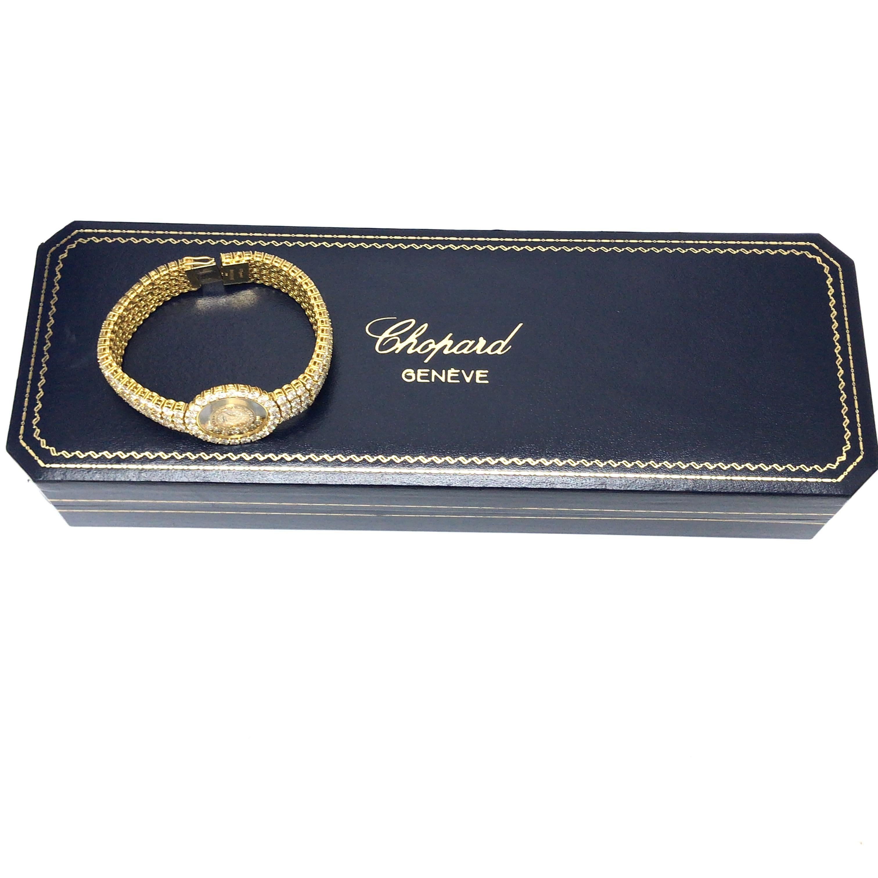 Chopard 24 Carat Happy Diamond Watch 18K Yellow Gold For Sale 2