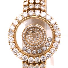 Chopard 24 Carat Happy Diamond Watch 18K Yellow Gold