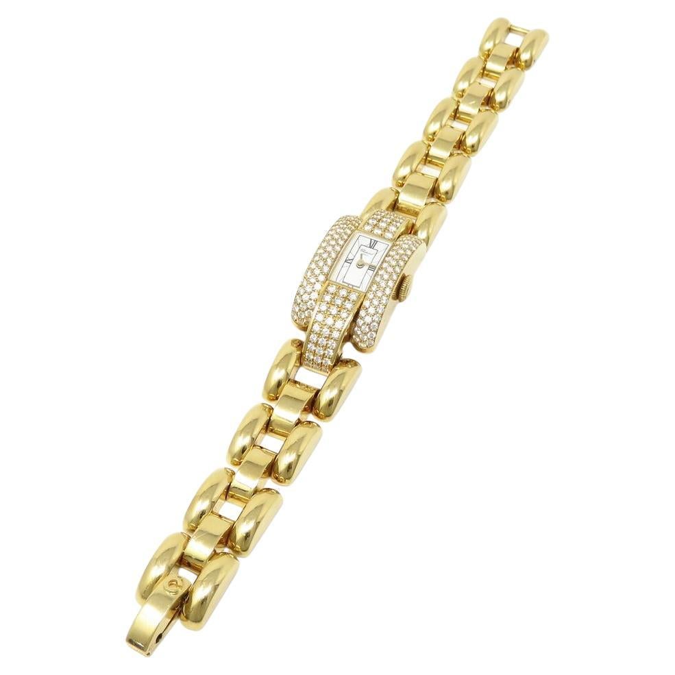 Round Cut Chopard 3 Carat 18k Yellow Gold Watch For Sale